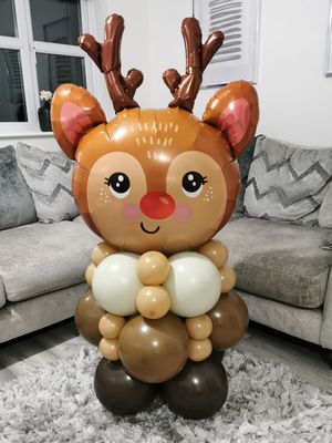 Christmas Reindeer Balloon Stack