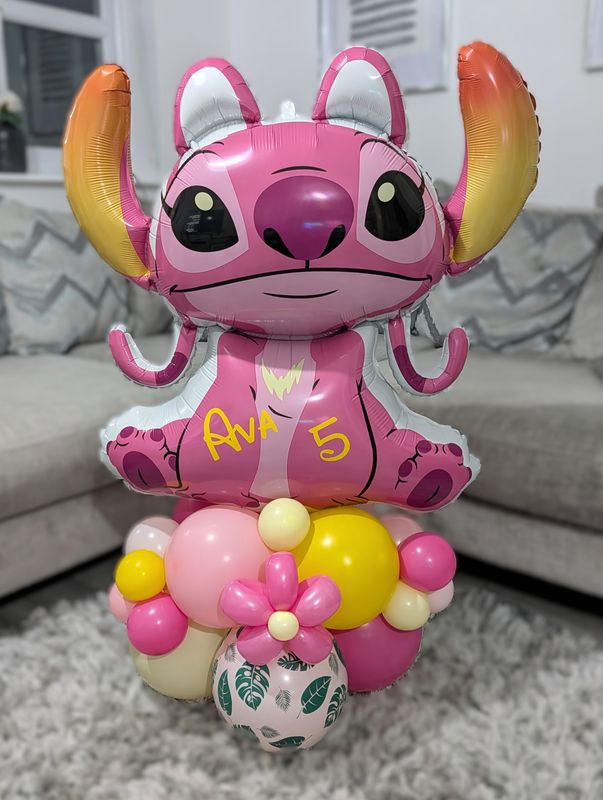 Personalised Giant Angel Character Birthday Balloon Stack With Age