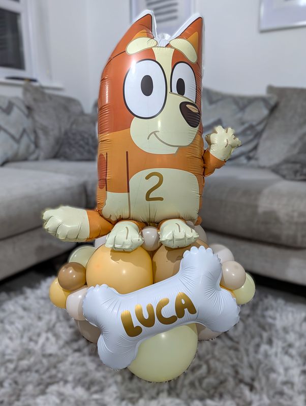 Personalised Giant Bingo Character Birthday Balloon Stack With Age
