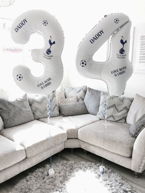 Personalised Football Themed 34&quot; Helium Number Balloons
