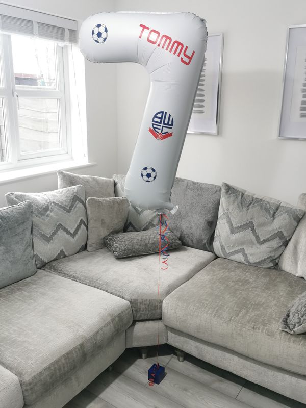 Bolton Wanderers 34" Personalised Football Themed Helium Number Balloon