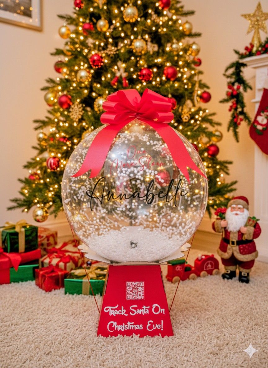 Santa Tracker Moving Snow Globe Balloon