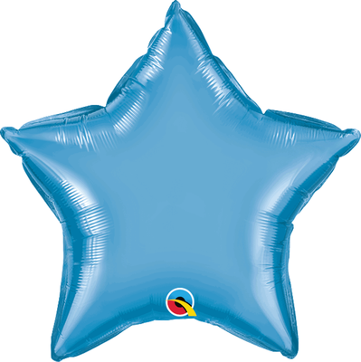 Chrome Blue 20 Inch Personalised Helium Filled Star Balloon