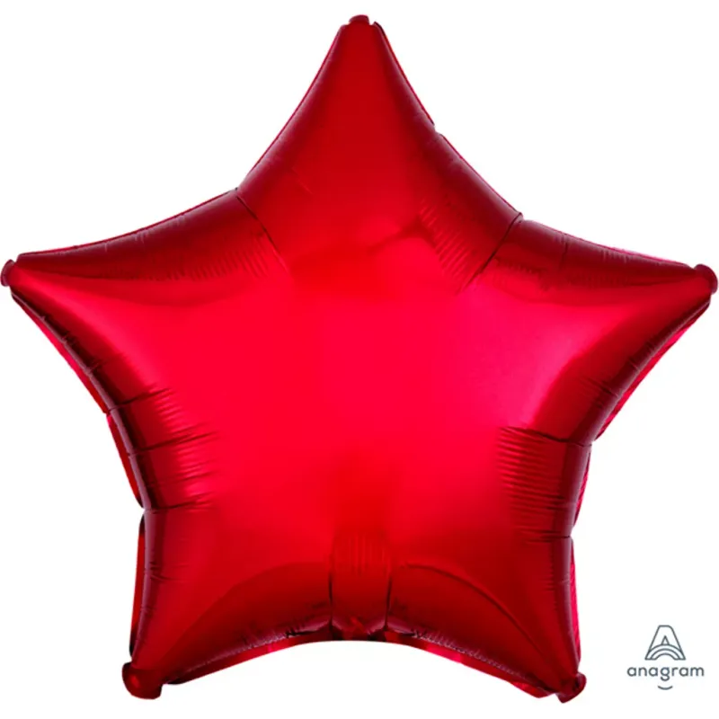 Satin Red 19 Inch Personalised Helium Filled Star Balloon