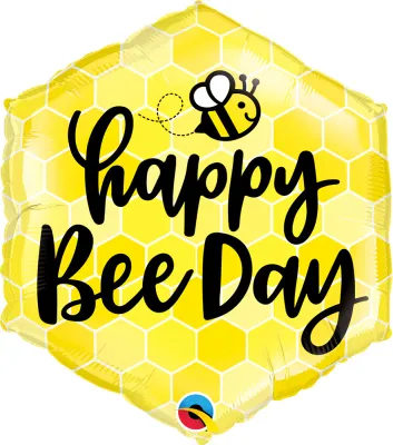Happy Bee Day Hexagon Foil Balloon