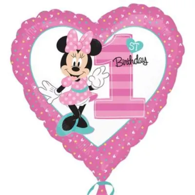 Heart Disney Minnie 1st Birthday Foil Balloon
