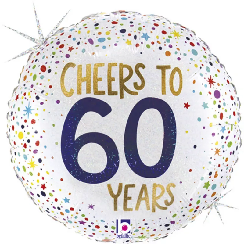 Cheers To 60 Years Round Foil Balloon