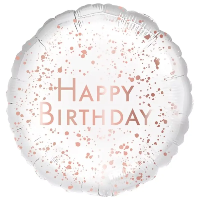 Rose Gold Happy Birthday Round Foil Balloon