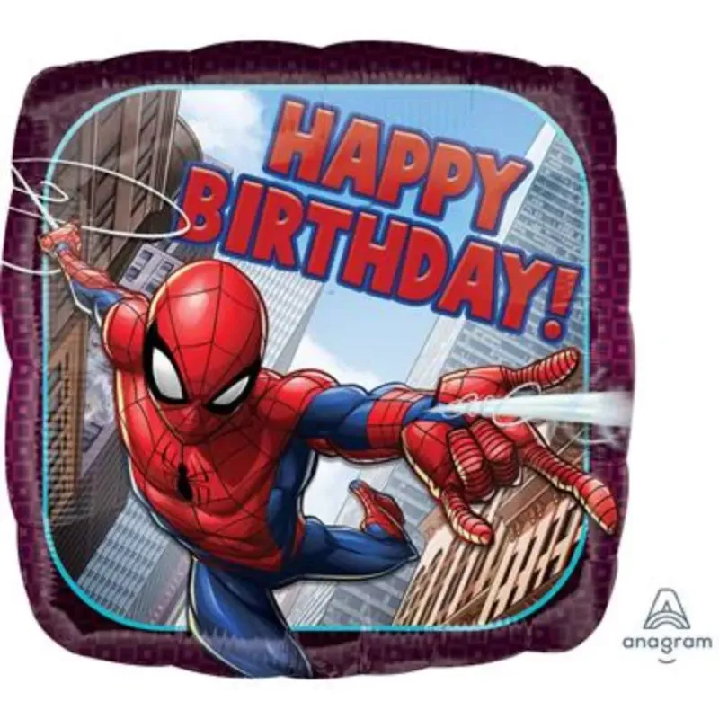 Spider Man Happy Birthday Square Foil Balloon