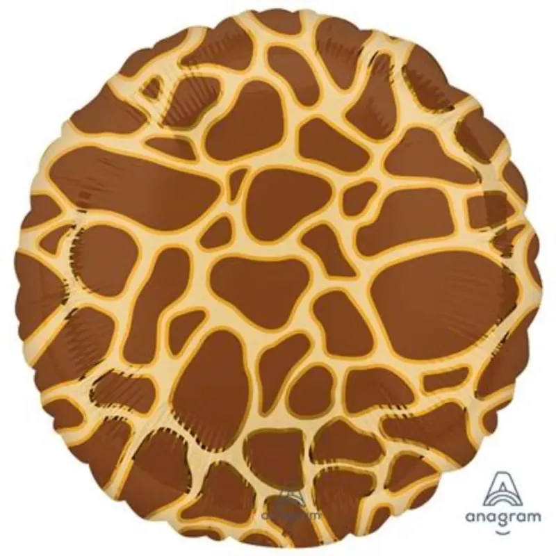 Giraffe Animal Print 17 Inch Personalised Helium Filled Round Balloon