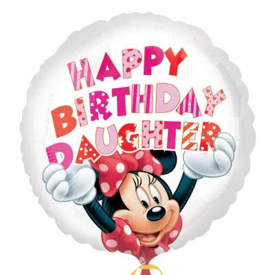 Minnie Mouse Happy Birthday Daughter Foil Balloon