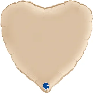 Satin Nude 18 Inch Personalised Helium Filled Heart Balloon