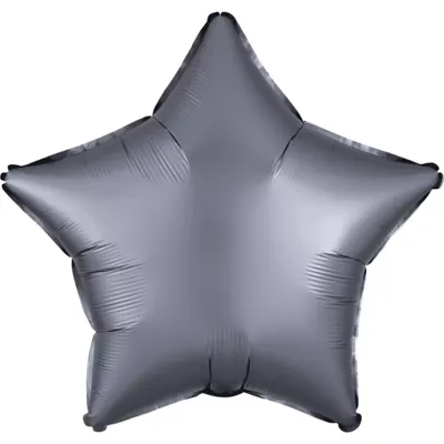 Satin Grey 19 Inch Personalised Helium Filled Star Balloon