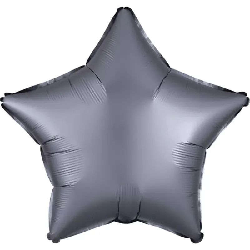 Satin Grey 19 Inch Personalised Helium Filled Star Balloon