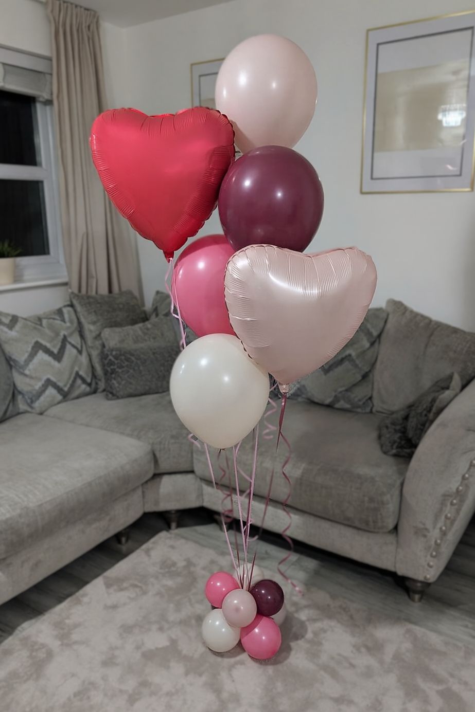 Valentines Day Personalised Mix Balloon Cluster