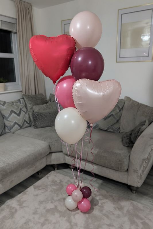 Valentines Day Personalised Mix Balloon Cluster