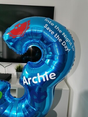 PJ Masks Balloon Stack with Personalised Blue Number
