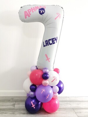 Aphmau Minecraft Balloon Stack with Personalised White Number