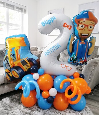 Deluxe Blippi Birthday Balloon Stack Deluxe Blippi Birthday Balloon Stack