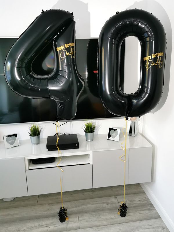 Personalised Black 34" Helium Number Balloon