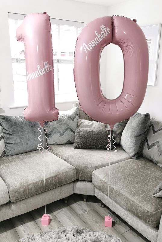 Personalised Pastel Pink 34" Helium Number Balloon