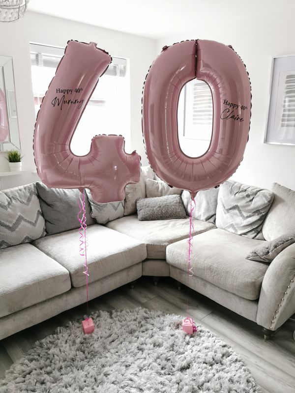 Personalised Pastel Pink 34" Helium Number Balloon