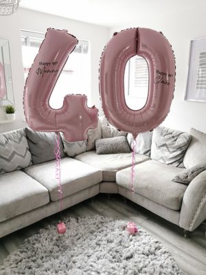Personalised Pastel Pink 34" Helium Number Balloon