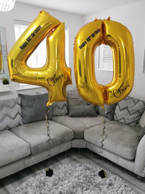 Personalised Gold 34" Helium Number Balloon