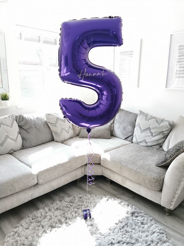 Personalised Purple 34" Helium Number Balloon
