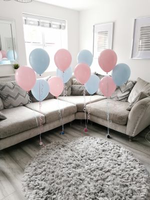 Pink &amp; Blue Latex Balloon Bouquets