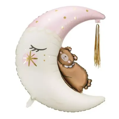Giant Sleepy Teddy Bear &amp; Moon Helium Balloon – Inflated Delivery in Tyldesley &amp; Manchester