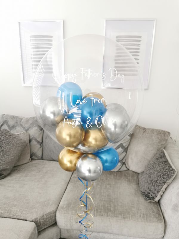 Blue, Gold And Silver Bubble Balloon