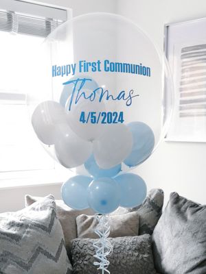 Pastel Blue And White Bubble Balloon