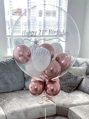 Rose Gold And White Bubble Balloon