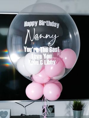 Pink And White Bubble Balloon