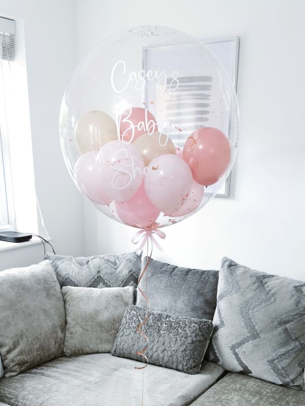 Pinks And Nude Foil Leaf Flake Bubble Balloon