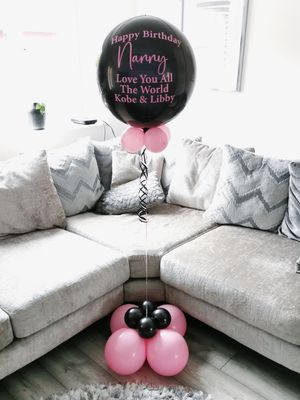 Black &amp; Pink Personalised Orbz Balloon