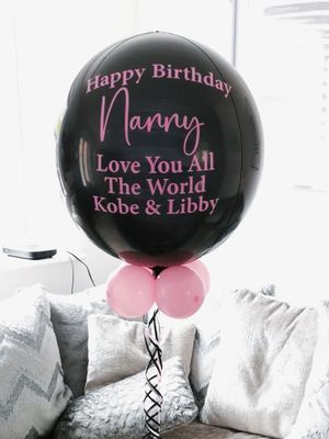 Black &amp; Pink Personalised Orbz Balloon