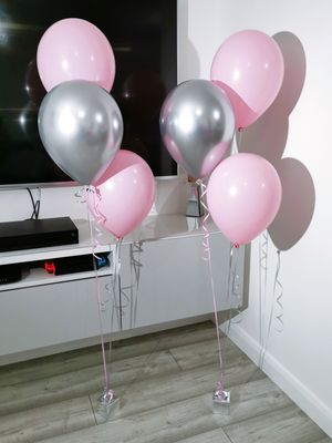 Pink And Silver Latex Balloon Bouquets