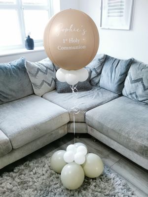 Satin Cream Personalised Globe Balloon
