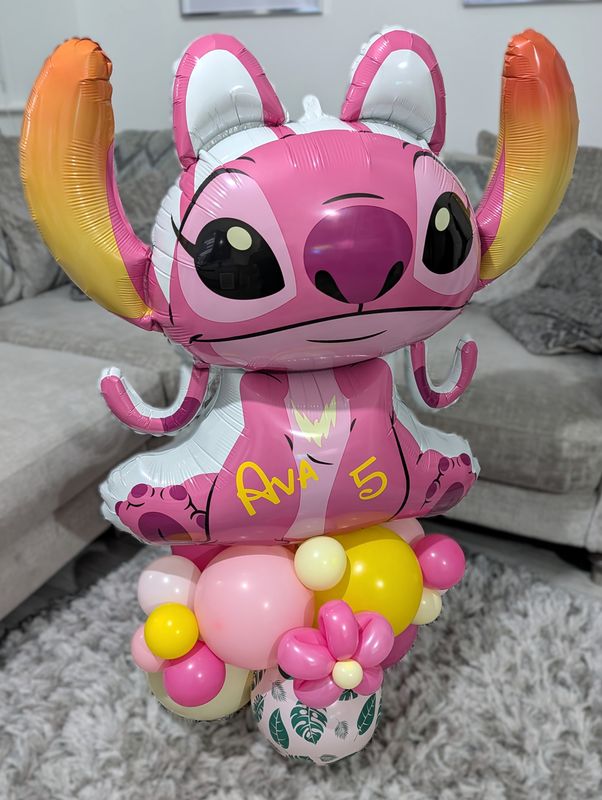 Personalised Giant Angel Character Birthday Balloon Stack With Age