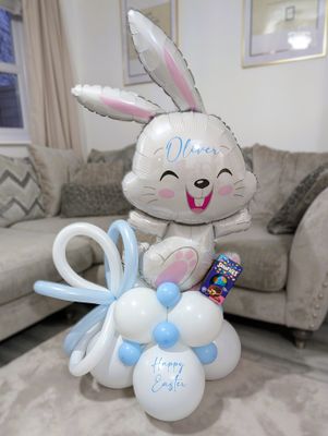 Easter Bunny Balloon Stack With Small Easter Egg