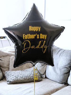 Helium Filled Personalised Fathers Day Star Balloon