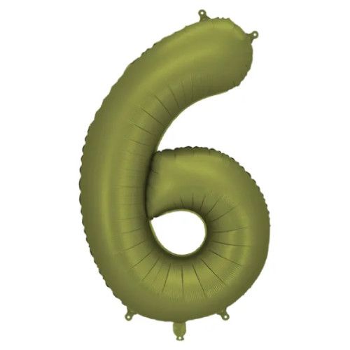 Personalised Olive Green 34" Helium Number Balloon