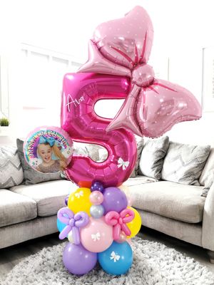JoJo Siwa Balloon Stack with Personalised Pink Number JoJo Siwa Balloon Stack with Personalised Pink Number