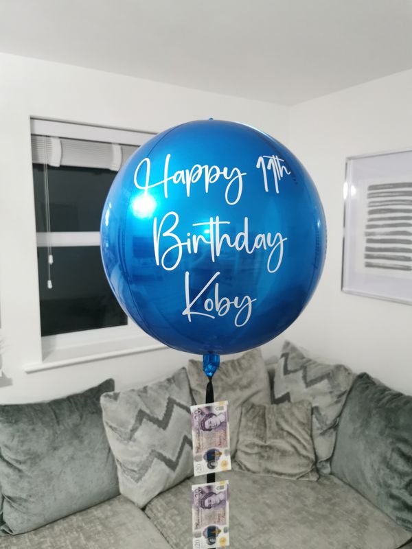 Helium Money Gift Orbz Balloon – Available in Any Colour