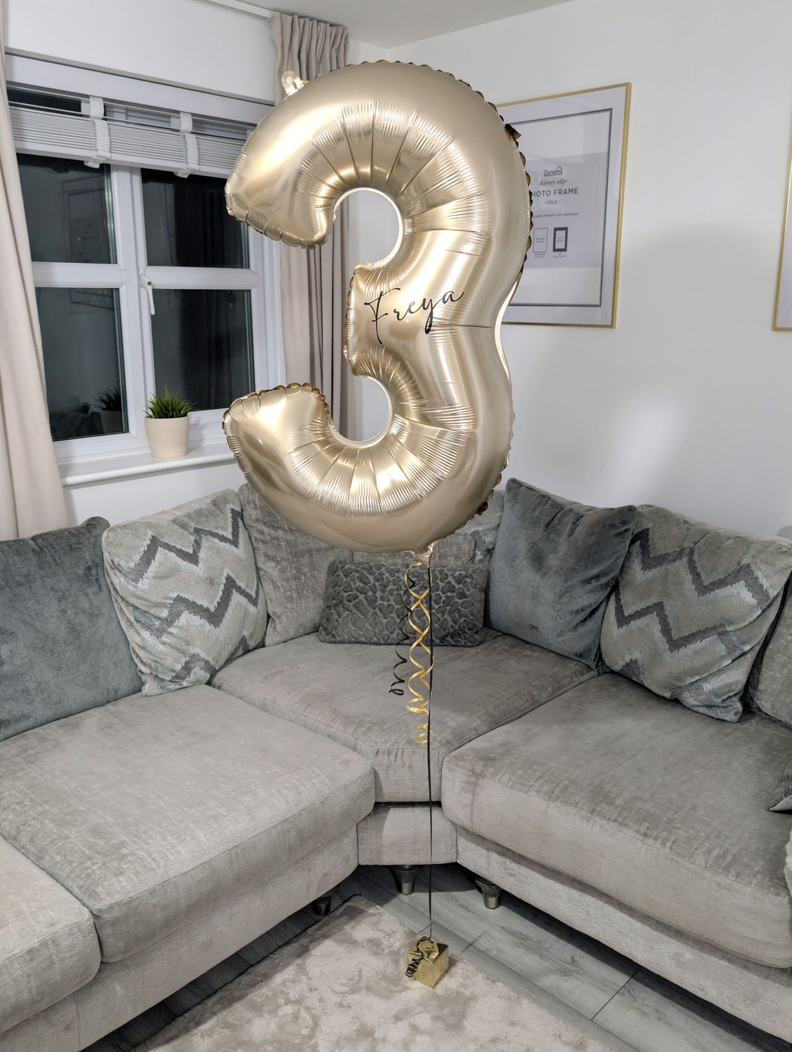 Personalised Silk Gold 34" Helium Number Balloon
