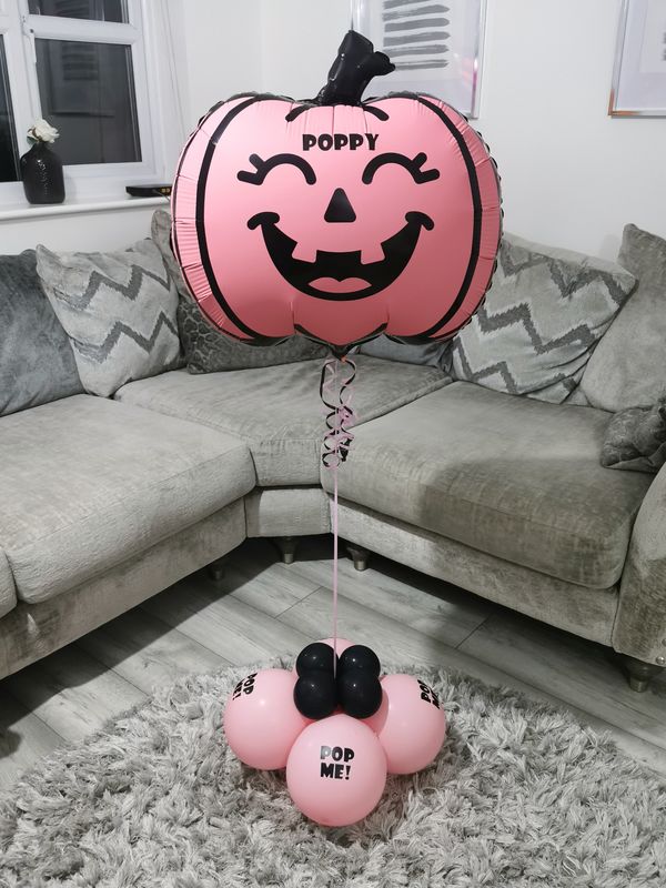 Helium Pumpkin Pop Me Balloon