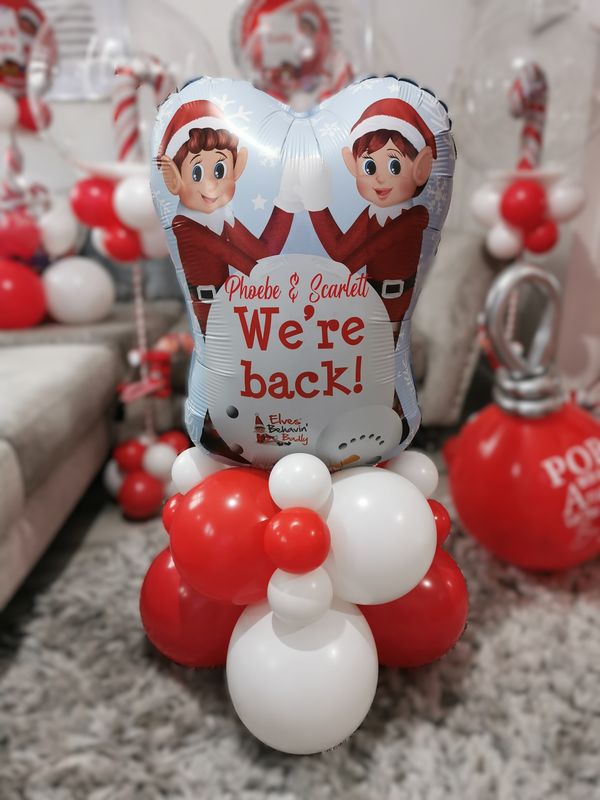 Personalised Elf Arrival Balloon Display