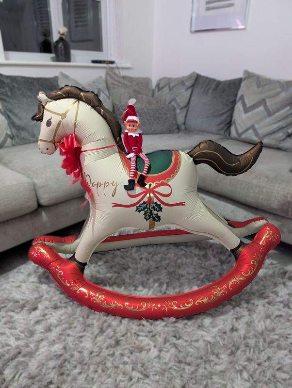 Elf on the Shelf Rocking Horse Balloon Display
